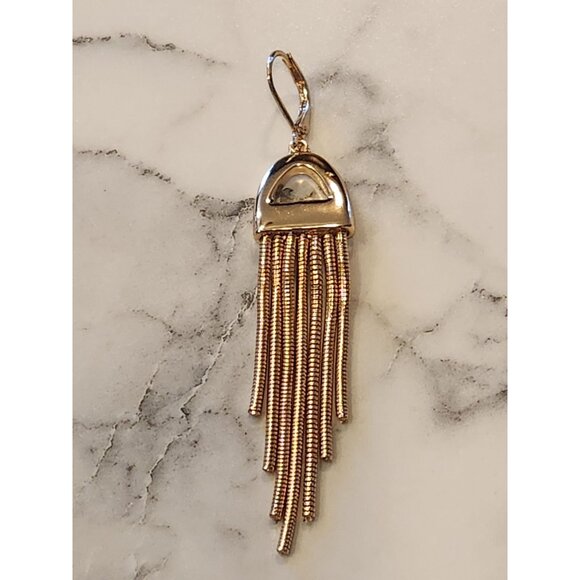 Gloria Vanderbilt Gold-Tone Dangle Earrings With Fringe Design - Picture 4 of 5